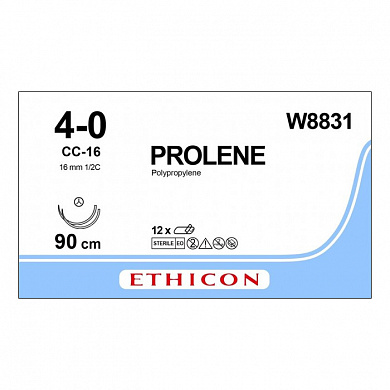 Шовный материал ПРОЛЕН 4/0, 90 см, синий СС 16 мм х 2, 1/2 Ethicon