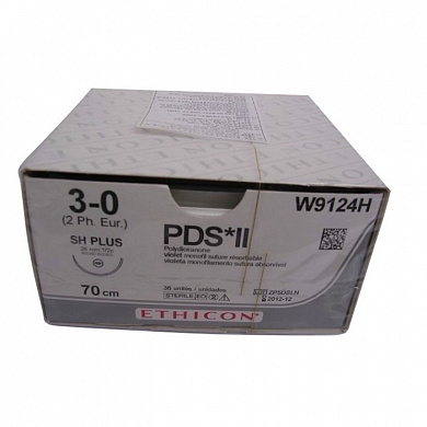 Шовный материал ПДС II 3/0. 70 см. фиолет. Кол. 26 мм. 1/2 Ethicon