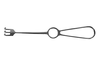 Крючок хирургический 3-х зубый острый №2, длина 200 мм Тумботино, Россия