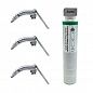 Ларингоскоп с набором клинков (№2,3,4) для проведения затрудненной интубации, на батарейках, LED лампа, сменный световод