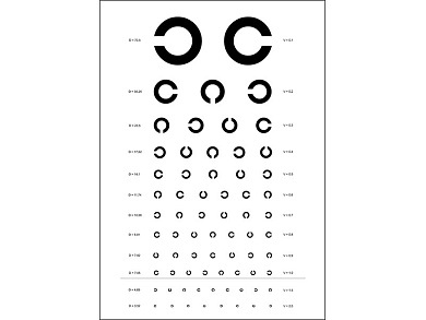Таблица для определения зрения С кольцами Ландольта