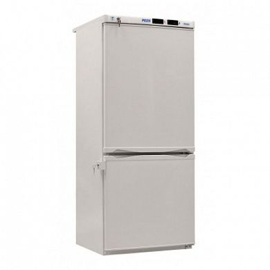 Холодильник комбинированный лабораторный ХЛ-250 ПОЗиС (170/80 л) с дверями из металлопласта, серебро